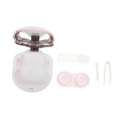 GANAZONO Portable Contact Lens Case with Mirror, Sturdy Abs Material Cat Claw Shape, Protects Eyes from Damage, for Outdoor and Class Use, Compact Travel Cosmetic Lens Container