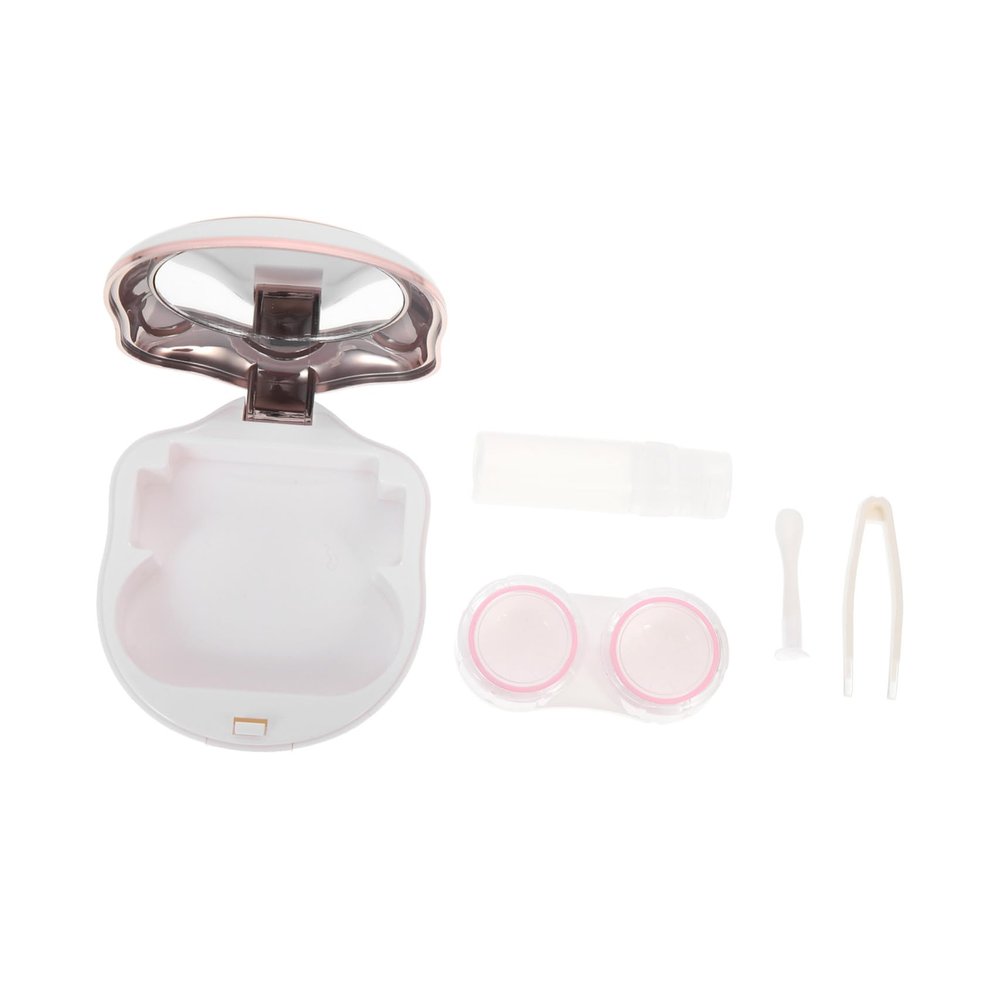 GANAZONO Portable Contact Lens Case with Mirror, Sturdy Abs Material Cat Claw Shape, Protects Eyes from Damage, for Outdoor and Class Use, Compact Travel Cosmetic Lens Container