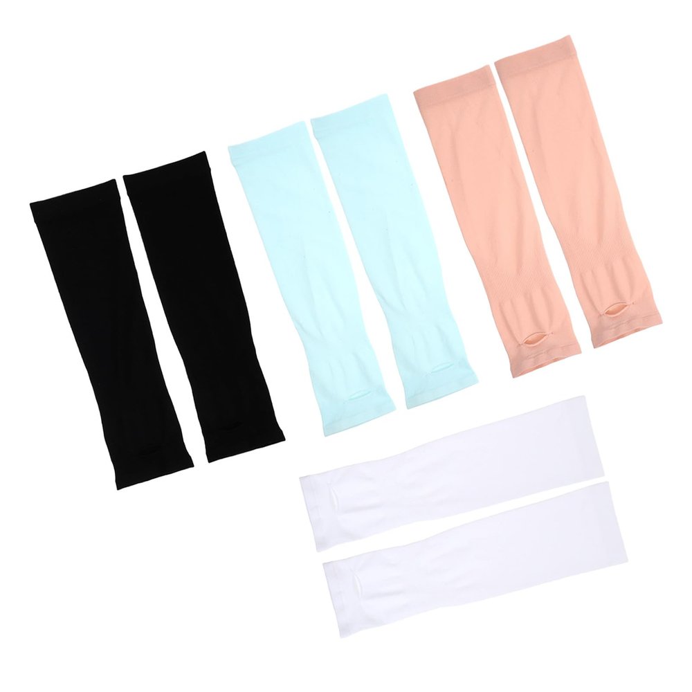 Angoily 4 Pairs Kids Cooling Sun Protective Arm Sleeves UV Blocking Lightweight Breathable Ice Silk for Outdoor Sports Climbing and Toddler Sun Protection