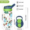EtherSpher Merry Christmas Blue unicorns Sports Water Bottle with Leak Proof Spout Lid Lightweight 350ml Cup for Water, Milk, Juice, School, Camp, Sport termo de agua fria view 3