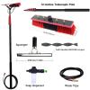 window brush Telescopic - 12m - Extendable Water-Fed Pole with Squeegee & Adjustable Angle & Soap Dispenser - common Hose Connector for Solar Panels,Roofs & Cars - 35cm view 2