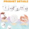 Fiwochic 100 Pcs Fake White Marshmallow Bulk Mini Marshmallow Decorations Small Fake Candy Charms Tiny Cute Kawaii Artificial Sweet Candy Charm for DIY Crafts Making Gifts (Resin,Smile) view 4