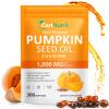 Pumpkin Seed Oil Capsules | Cold Pressed, Essential Fatty Acids & Zinc | 300 Softgels Supports Hair, Urinary, Bladder & Prostate Health | Non-GMO,Soy Free,Gluten Free view 1