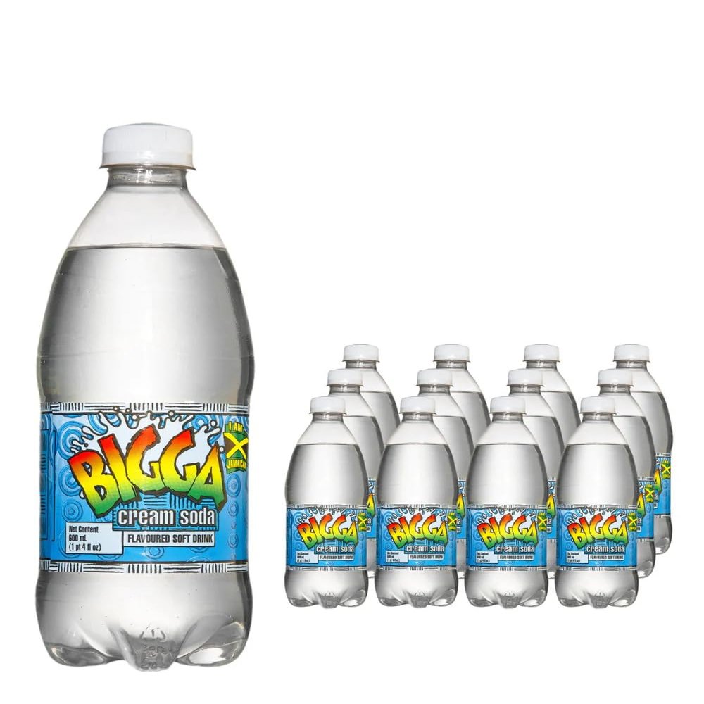 Africa Select Biga Cream Soda Flavoured Soft Drink 600ml Bottles (Pack of 12) | Classic Creamy Sweet Fizzy Drink | Bulk Family Pack