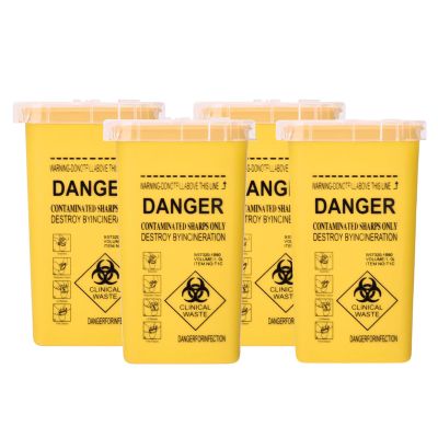 4 pcs Sharps Bin Sharps Box for Needles Travel Sharps Bin Yellow Sharps Bin Small Needle Bin, Sharps Containers & Needle Destruction