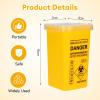 4 pcs Sharps Bin Sharps Box for Needles Travel Sharps Bin Yellow Sharps Bin Small Needle Bin, Sharps Containers & Needle Destruction view 2