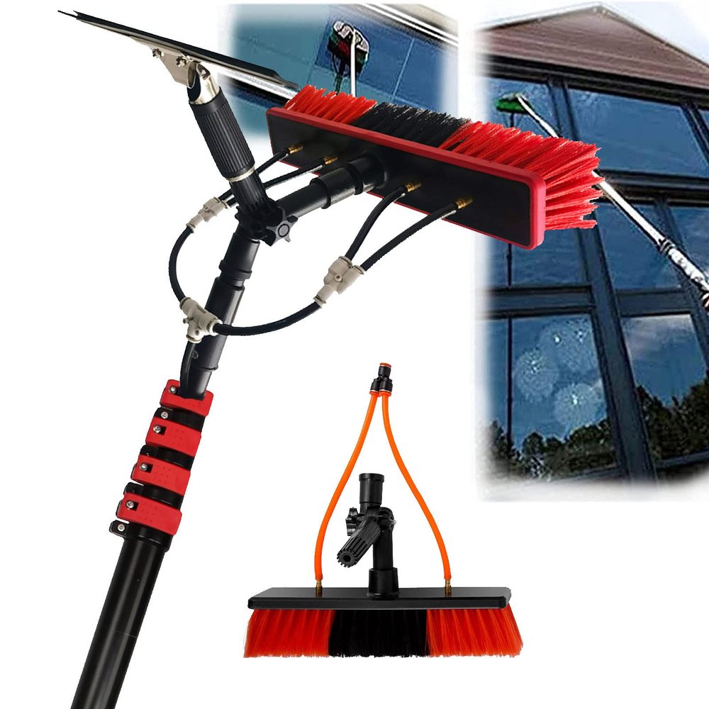 18FT-36FT Hydro Telescopic Brush, Window Cleaning Rod, Extendable for Cleaning Conservatory Roofs, Cleaning Photovoltaic and Solar Panels,35cmbrushhead-3.6M/12FT