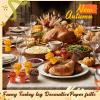 Dianelhall 20 Pieces Decorative Paper Frills for Turkey Leg Holder Lamb Pork Chop Frills Small Chicken Wrapping Holders for Turkey Legs, Rib Roast (Yellow,Brown,Orange) view 3