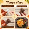 Dianelhall 20 Pieces Decorative Paper Frills for Turkey Leg Holder Lamb Pork Chop Frills Small Chicken Wrapping Holders for Turkey Legs, Rib Roast (Yellow,Brown,Orange) view 4