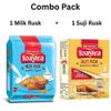 Combo Pack Britannia Milk Rusk 560g & Britannia Suji Rusk 610g | Crunchy Twice-Baked Rusks for Tea Time Cracker view 2