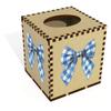 Azeeda Square 'Vintage Checkered Bow' Wooden Tissue Box Cover (TB00070318) view 1