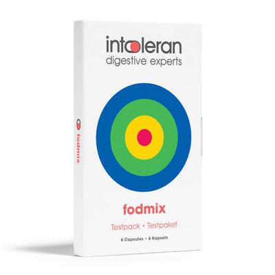 Intoleran Fodmix Digestive Enzymes - Testpack 6 Capsules | Highly Dosed Supplement for FODMAP Intolerance | Helps Digest Lactose and Complex Carbohydrates | Pure & Vegan | Low FODMAP