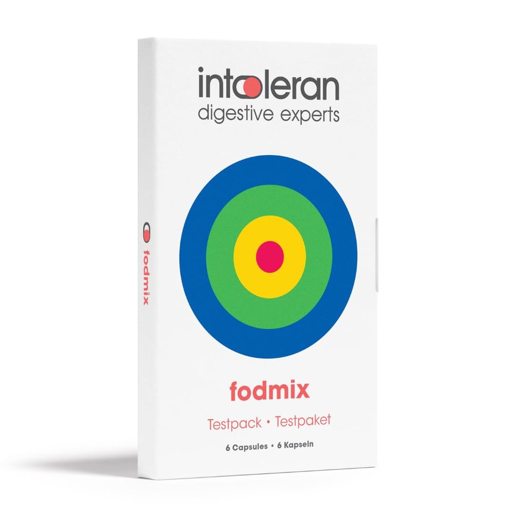 Intoleran Fodmix Digestive Enzymes - Testpack 6 Capsules | Highly Dosed Supplement for FODMAP Intolerance | Helps Digest Lactose and Complex Carbohydrates | Pure & Vegan | Low FODMAP