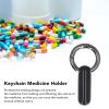 BAFOVY 2PCS Stainless Steel Keychain Capsule Container Airtight Capsule Case Portable Holder with Leakproof Sealing for Travel Hiking Camping (Black) view 4