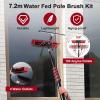 Telescopic Roof Cleaning Brush7.2m Pole with Water Connector Window Squeegee & Soap Dispenser for Solar Panels Roofs & Verandas55cm Wide Brush for Easy Cleaning view 4