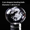 2 Pcs Baoding Balls for Hand Therapy Chinese Health Balls,Exercise Stress Balls Dragon Crystals Balls for Hand Massage,Stress Relief and Exercise Massage Tools and Equipment (1.58inch Dragon Balls) view 2