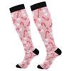 Candy Cane Knee High Socks Sports Socks Unisex Sock For Swollen Feet Tired Varicose Veins Post-Surgery 1 Pair 50Cm view 1