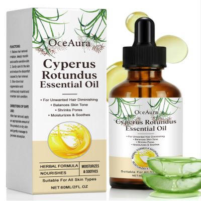 Cyperus Rotundus Oil for Hair Removal Natural Cyperus Rotundus Serum with Hair Growth Inhibitor, Gentle & Soothing Formula, Moisturising for Smooth Skin Face & Body for All Skin Types