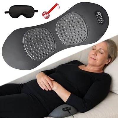 Back Massager, 3 in 1 at Home Back Therapy, Back Massager with Traction, Vibration & Heat, Ergonomic Design, Easy Stress Relief, Presents for Dad (Dark Gray)