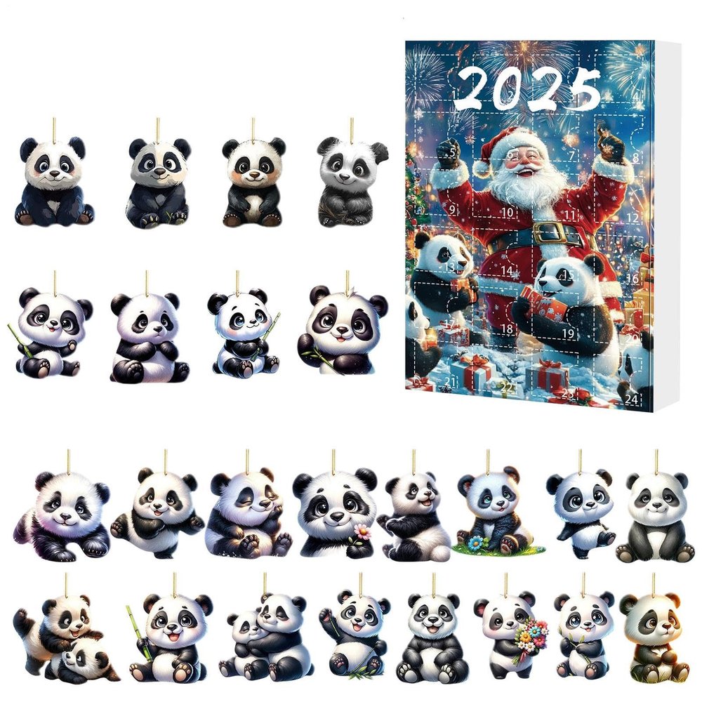 | 24 Days Panda Design Countdown Calendar 2025 | Festive Decorations Hanging Decorations for Birthday Parties Indoor Outdoor Party | Adult Child Collector