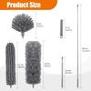 Feather Duster Extendable, Dusters for Cleaning Kit with Telescoping Extension Pole 100 Inch, Long Handled Duster for Cleaning Cobwebs Ceilings Fans, Reusable Bendable (Grey) view 2