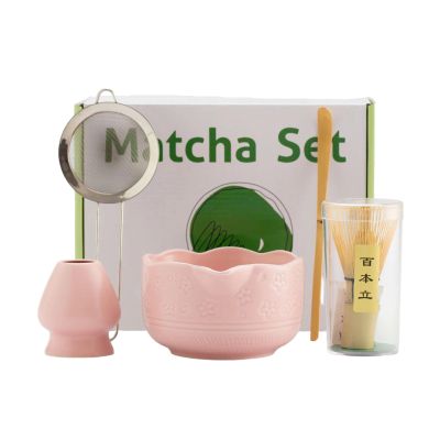 5pcs Matcha Tea Ceremony Kit, Matcha Set with Whisk, Whisk Holder, Ceramic Matcha Bowl, Scoop for Making Usucha Koicha and Matcha Latte,Sapphire