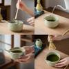 5pcs Matcha Tea Ceremony Kit, Matcha Set with Whisk, Whisk Holder, Ceramic Matcha Bowl, Scoop for Making Usucha Koicha and Matcha Latte,Sapphire view 2