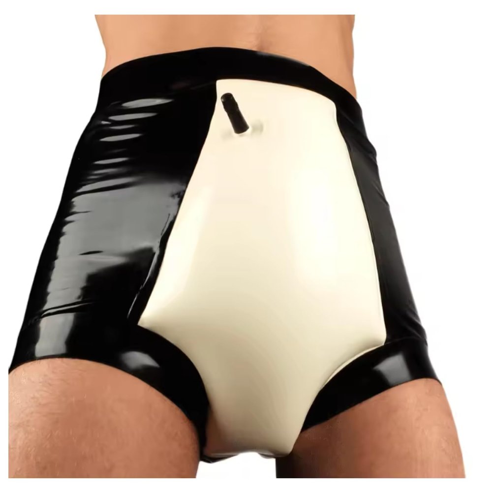 100% Latex Men Womens Gummi Diaper Shorts Rubber Briefs Underpants Underwear Pants,black,6XL