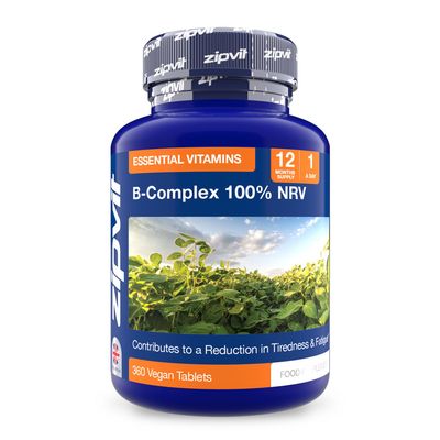 Zipvit Vitamin B Complex, 100% NRV of All 8 B Vitamins, 1 Year Supply, Supports Energy, Mental Performance & Immunity