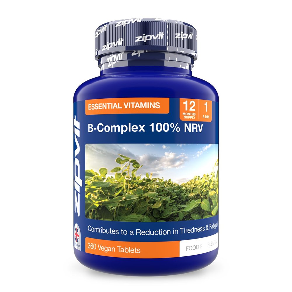 Zipvit Vitamin B Complex, 100% NRV of All 8 B Vitamins, 1 Year Supply, Supports Energy, Mental Performance & Immunity