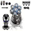 7D Electric Head Shaver for Men 5-in-1 Bald Head Grooming Kit with Beard Trimmer, Nose Hair Clipper, Facial Cleansing Brush & Exfoliating Scrubber,Waterproof, Rechargeable & Cordless Shaver view 4