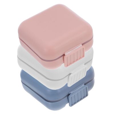 NIYANGLE 3pcs Portable Five-Compartment Medicine Box for Travel Pill Holder and Dispenser for Purse Pocket Pill Organizer for Daily Medication Planner