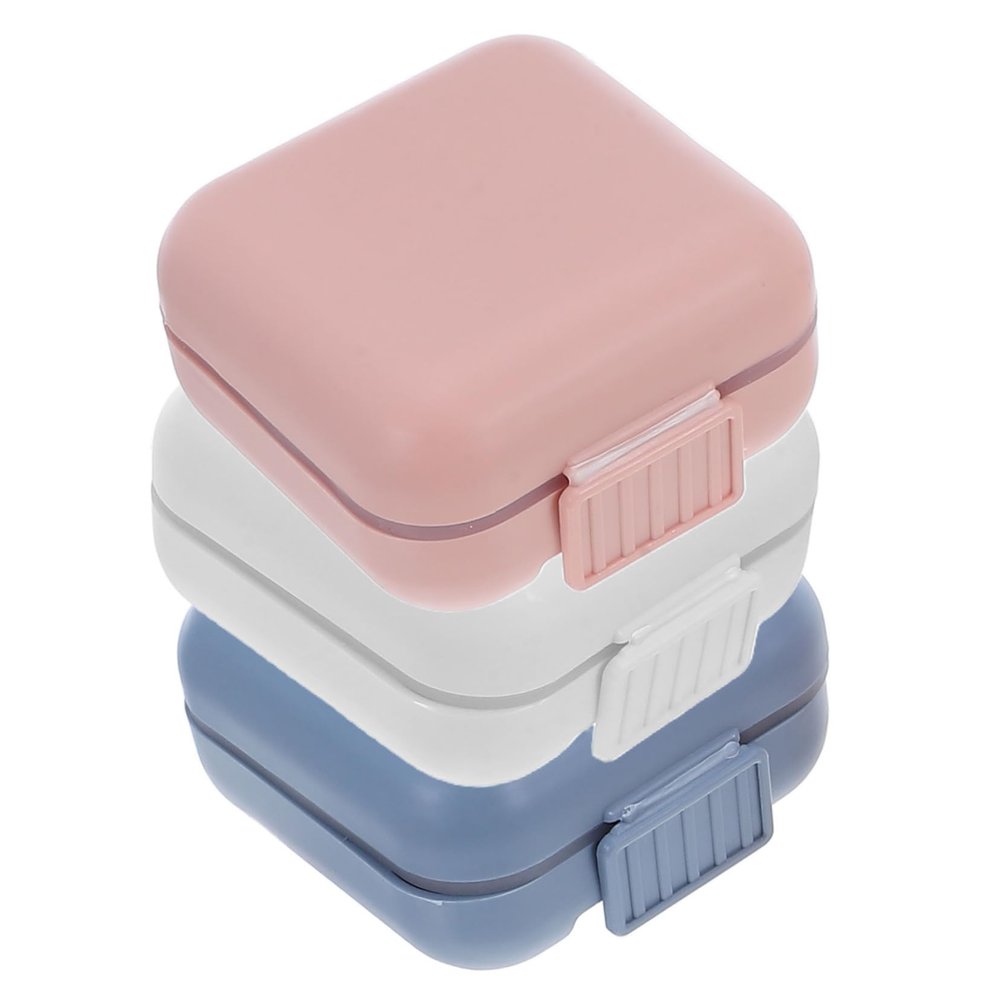NIYANGLE 3pcs Portable Five-Compartment Medicine Box for Travel Pill Holder and Dispenser for Purse Pocket Pill Organizer for Daily Medication Planner