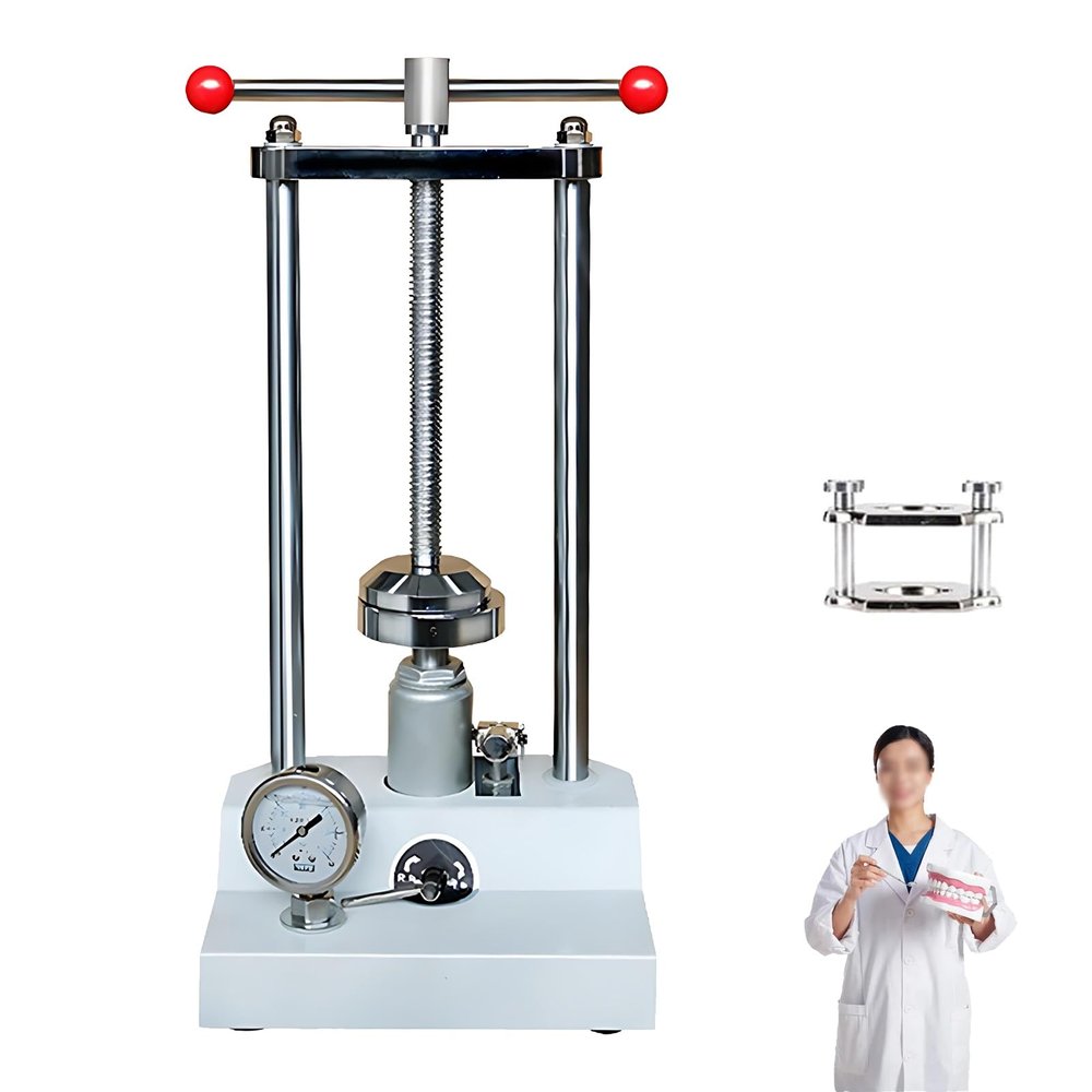 Hydraulic Dental Press Machine, Denture Flask Pressure Laboratory Equipment Tools with Simple Press, 20MPA Common Pressure, Manual Denture Flask Compress for Beginners