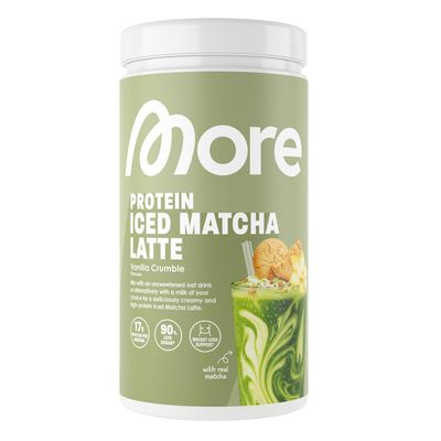 More Protein Iced Matcha Latte, Vanilla Crumble, 500 g, 1.1 lbs