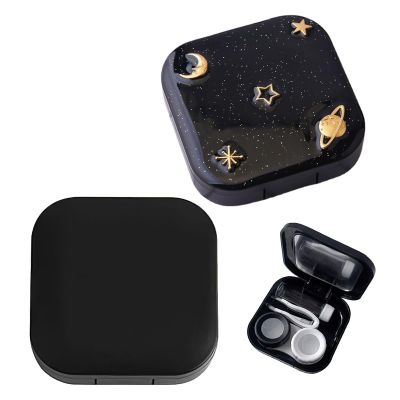 GDFHBD 2 Cosmetic Contact Lens Storage Boxes, Portable Contact Lens Boxes, Square Lens Storage Boxes, Suitable for Daily Storage and Travel Carrying.