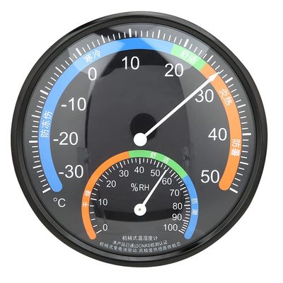 Aramox Round Thermometer Circular Dial Thermometer Transparent Curved Glass for Home Office Garden Greenhouse Nursery (TH101 Black)