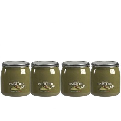 Harrissen Select Premium Pistachio Cream Spread 600g Rich Sicilian Nut Paste for Desserts, Ice Cream & Pastries Gluten-Free & Creamy | Pack of 4 | Total 2.4 kg