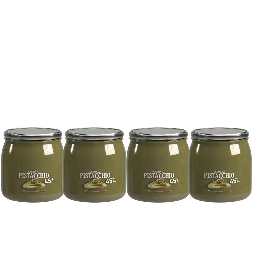 Harrissen Select Premium Pistachio Cream Spread 600g Rich Sicilian Nut Paste for Desserts, Ice Cream & Pastries Gluten-Free & Creamy | Pack of 4 | Total 2.4 kg