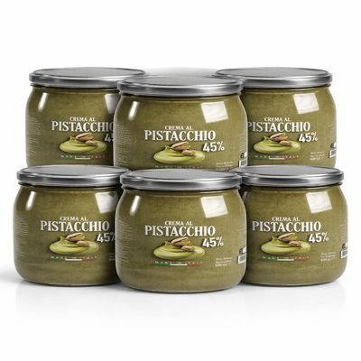 Harrissen Select Premium Pistachio Cream Spread 600g Rich Sicilian Nut Paste for Desserts, Ice Cream & Pastries Gluten-Free & Creamy | Pack of 6 | Total 3.6 kg