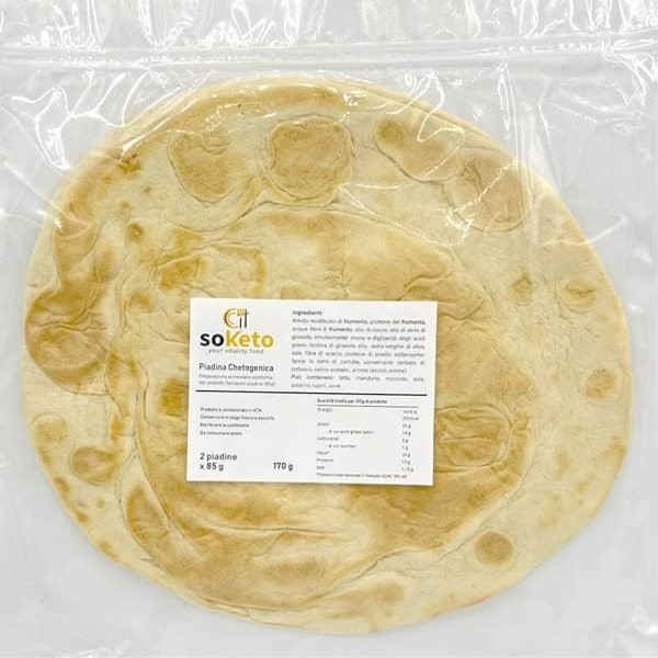 Keto Keto Chetogenic Bread for Keto & Low Carb Diet 3 Packs of 170 g (Tot.6 x 85 g Piadinas) Protein Keto Piada with Coconut Oil-Base Pizza-For Vegetarians, Vegans, Diabetics (Ig<2)