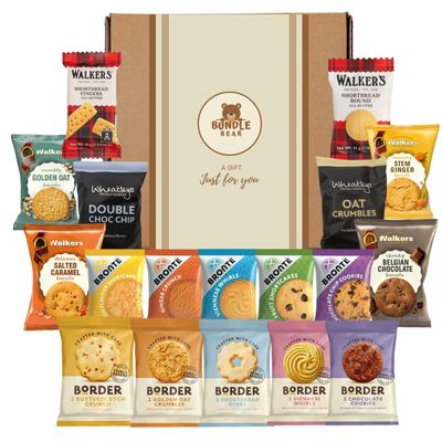 Biscuit Gift Set Hamper Bundle Bear Biscuit Hamper including 18 Snack Twin Packs Border Biscuits, Shortbread & Individually Wrapped Cookies/Birthday Hampers & Mothers Day Gift (Gift)