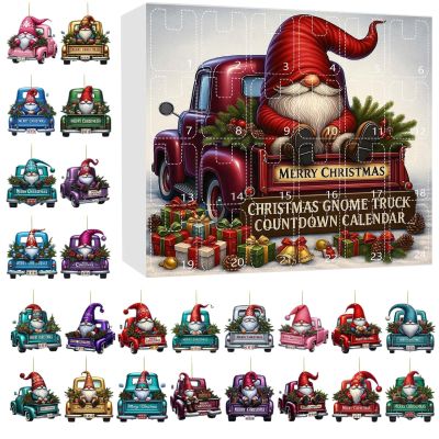 Christmas Calendars Advent 24 Days 2d Acrylic Santa Car Pendant Advent 2025