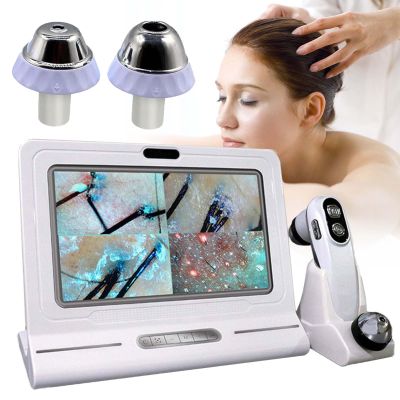 11inch LCD Skin & Hair Analyzer Detector, MultiFunctional HairFollicle Analyser Machine for Home and Beauty Salon Spa, with 50X /200X DualHeads, 16G Memory + 10 Million Pixels + 4 Screen Comparison