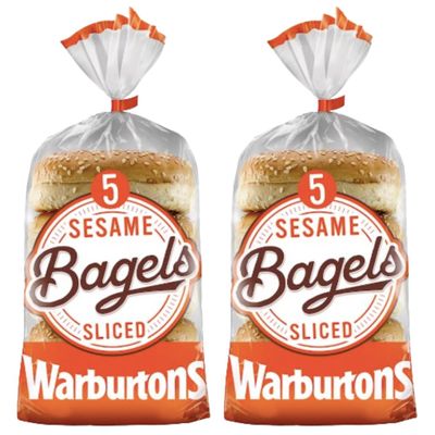 Soft & Sliced Sesame Bagels 2x5 Pack Warburton (2x5 Bagels)