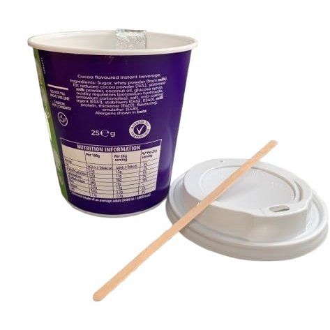 British Food Shop Instant Hot Chocolate 2Go in 12oz Cups [Pack of 20 with Lids and Stirrers]