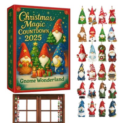 Christmas | 24 Days Countdown Dwarf Pendant | 2025 Acrylic Decoration Party Celebration Collection | Tree Ornament for Christmas