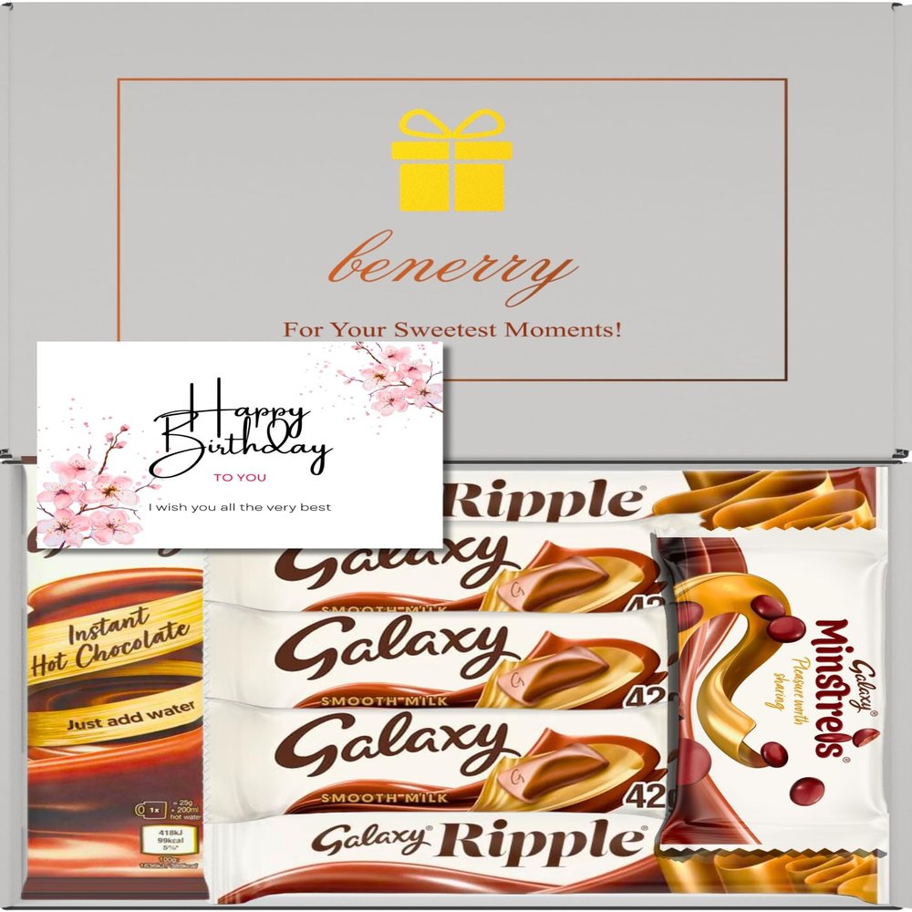 Benerry Chocolate Gift Box Hamper - 7 Treats Birthday Gift - Smooth Sweet Box of Chocolates