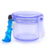 Denture Soaking Container Retainer Cleaner Box, Denture Pot Storage Holder Cup Retainer Cleaning Tub for False Teeth, Clear Aligner, Mouth Guard - Blue view 1