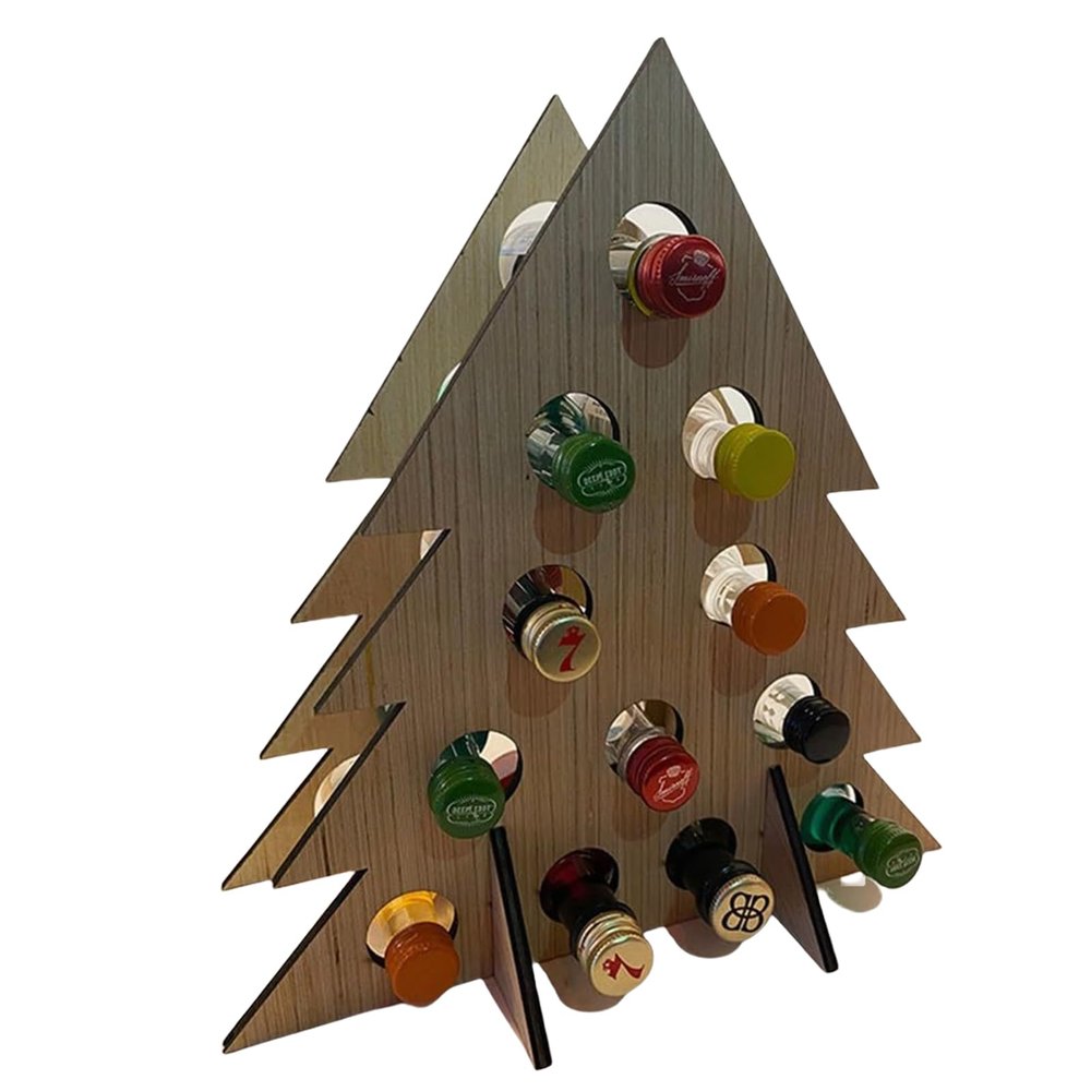 Vdaxvme Advent Christmas Calendar Wine Rack Practical Wood Advent Calendar Wine Stand Rack for Home Entertaining